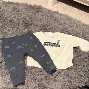 Cute Train Print Baby Outfit